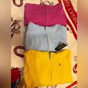 Polo Ralph Lauren Zip-Up Hoodies - Pink, Blue, Yellow